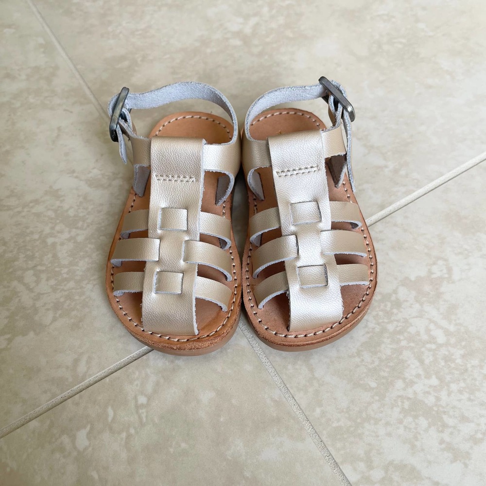 Freshly Picked Bixby Sandals Metallic Gold Toddler Girl Size 4